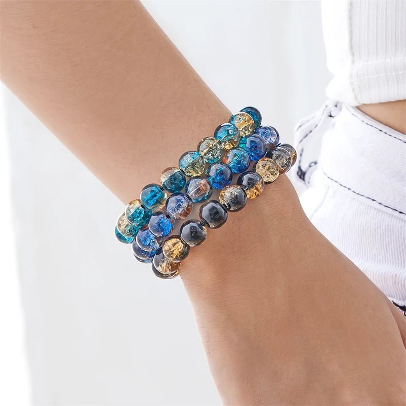 Ocean Cave Colorful Reef Crystal Glass Charm Bracelets