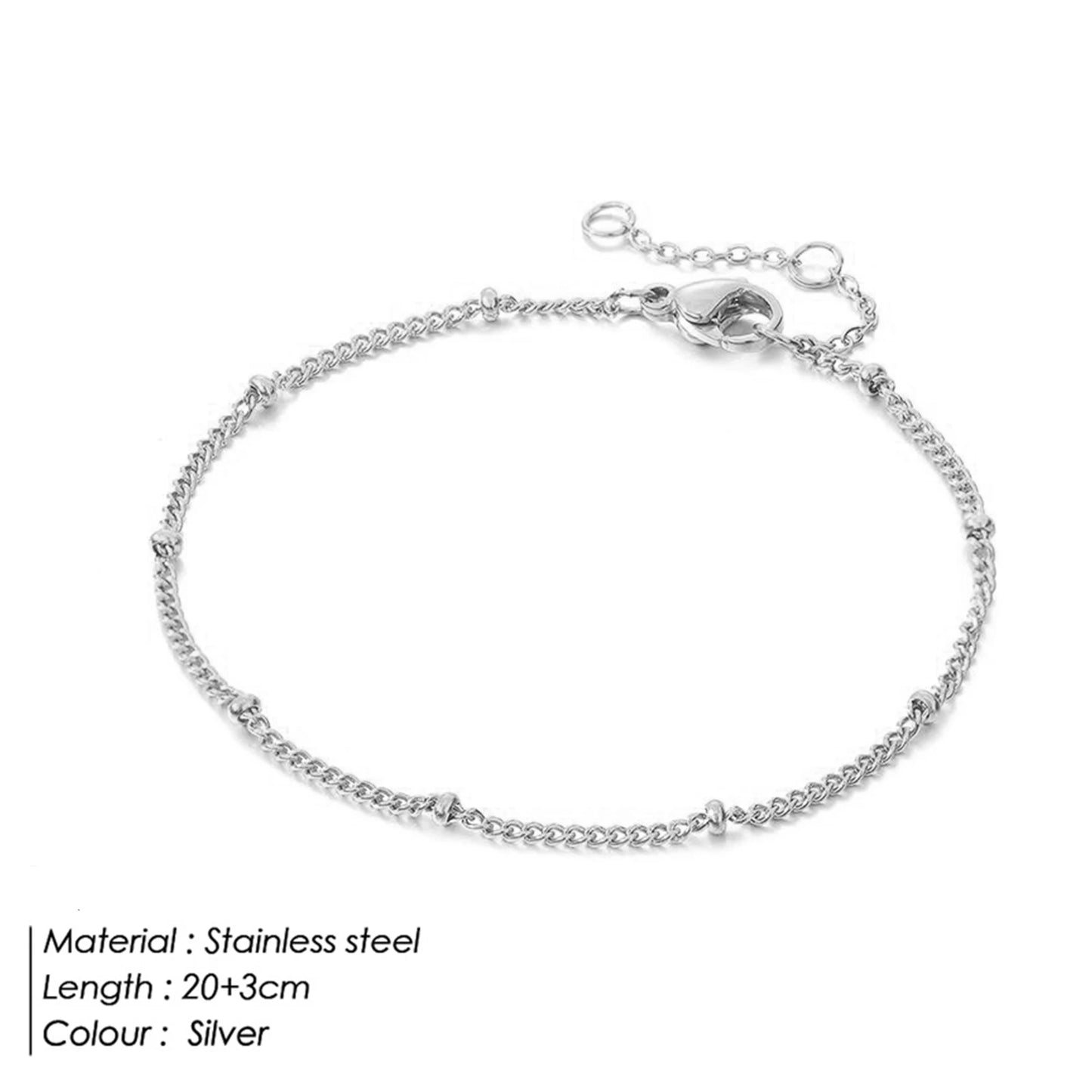 Stainless Steel Gold & Silver Array Anklets