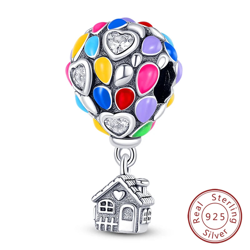 Splash Pink & Silver Pendant Charms