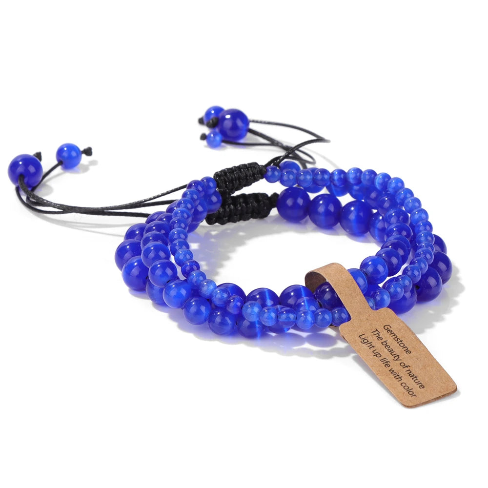 Universal Natural Stone Healing Mixed Size Beaded Bracelets