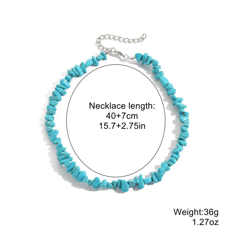 Elegant Colorful Chip Stone Choker Necklace