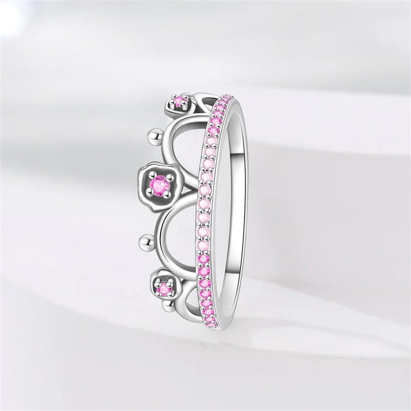 Floral Heart-Shaped Crown Rings