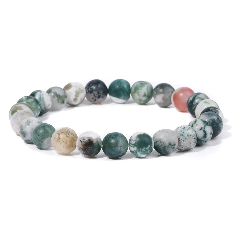 Matte Green Stone Series Bead Bracelet