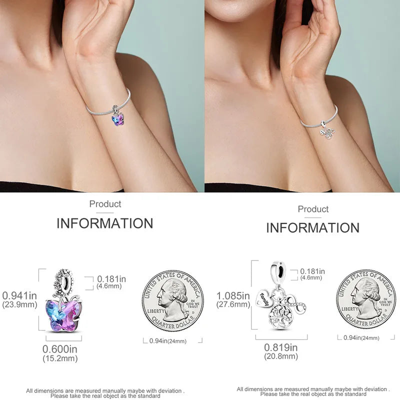 Earth Charms Crystal Bracelet Pendant