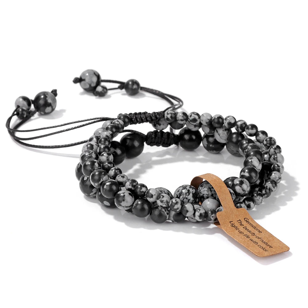 Universal Natural Stone Healing Mixed Size Beaded Bracelets