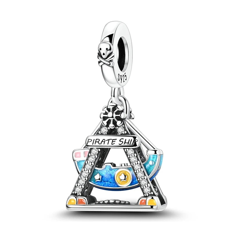 Empress Blue Platinum Pendant Charms Beads