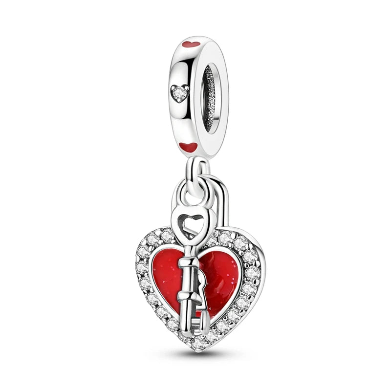 Red Cherry Strawberry Heart Warming Charm Pendants