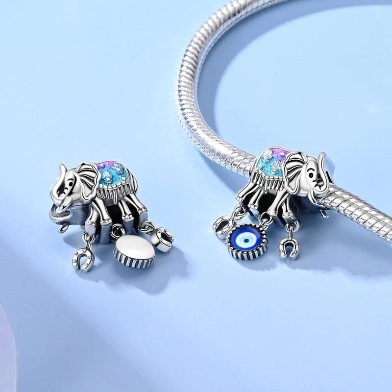 Empress Blue Platinum Pendant Charms Beads