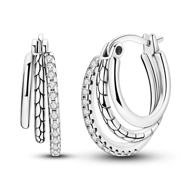 Elegantly Shaped Sparkling Pave Earrings