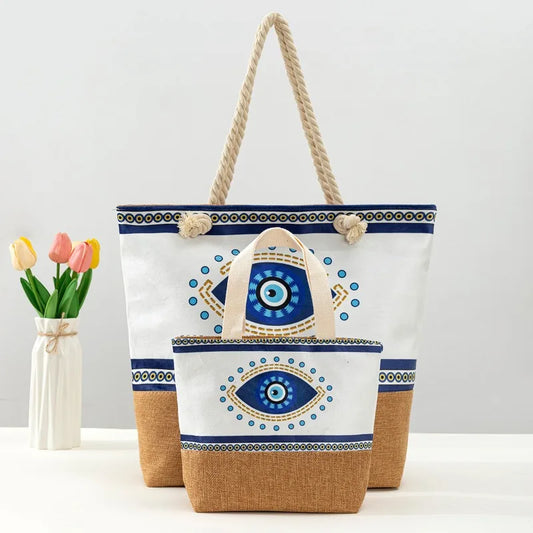 Evil Eye Protection Graphic Handbag 2-piece Set