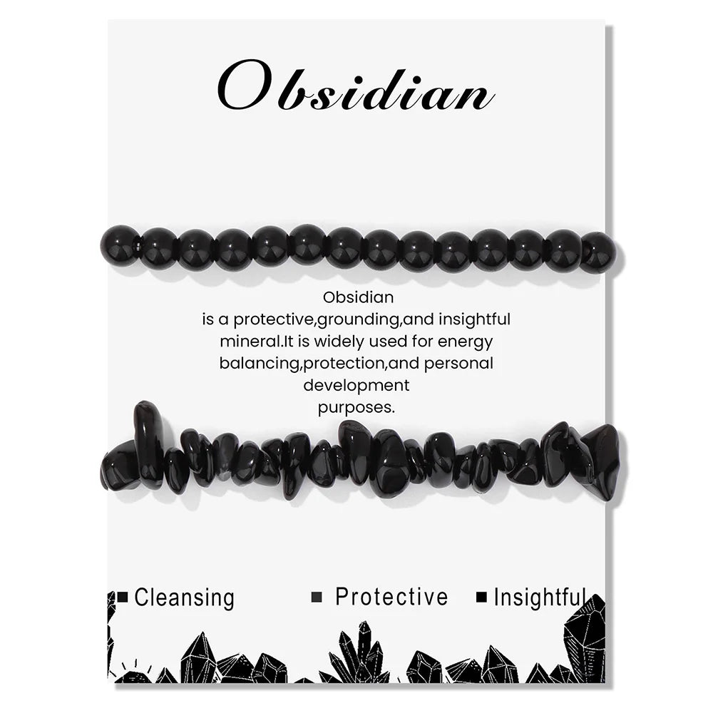 Double Crystal Stone Bracelets With Inspirational Cards