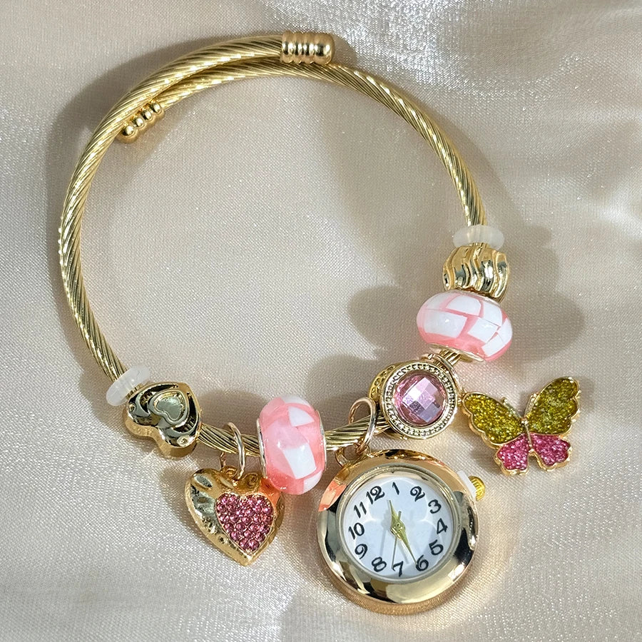 Cross Border Gold Charmed Bracelet Watch
