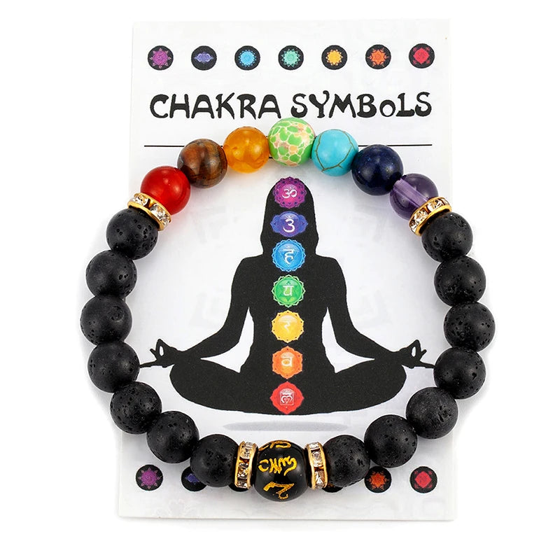 Natural Crystal Healing Mix 7 Chakra Bracelet