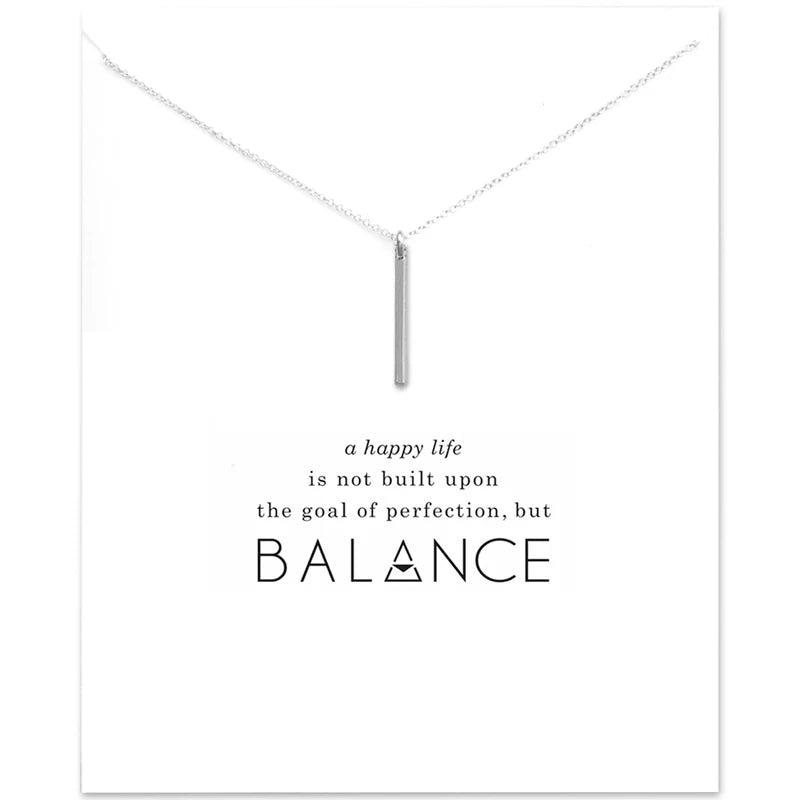 Sophistication Copper Bar Strip Charm Pendant Necklaces