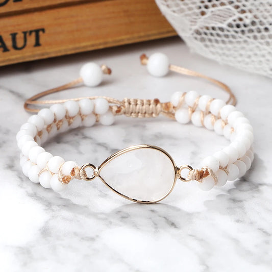Pure White Natural Howlite Stone Bracelets
