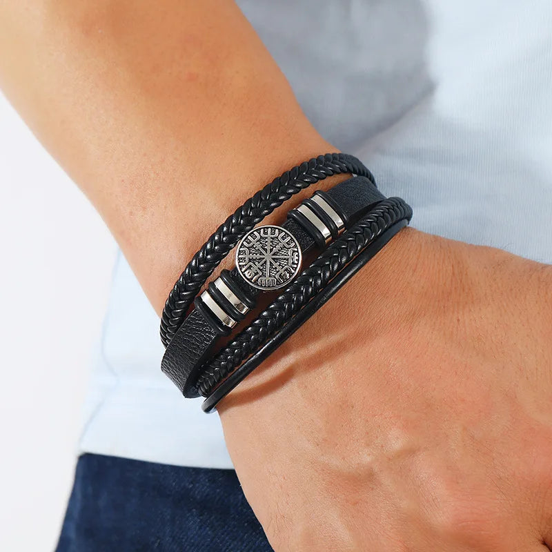 Red & Black Unique Leather Bracelets