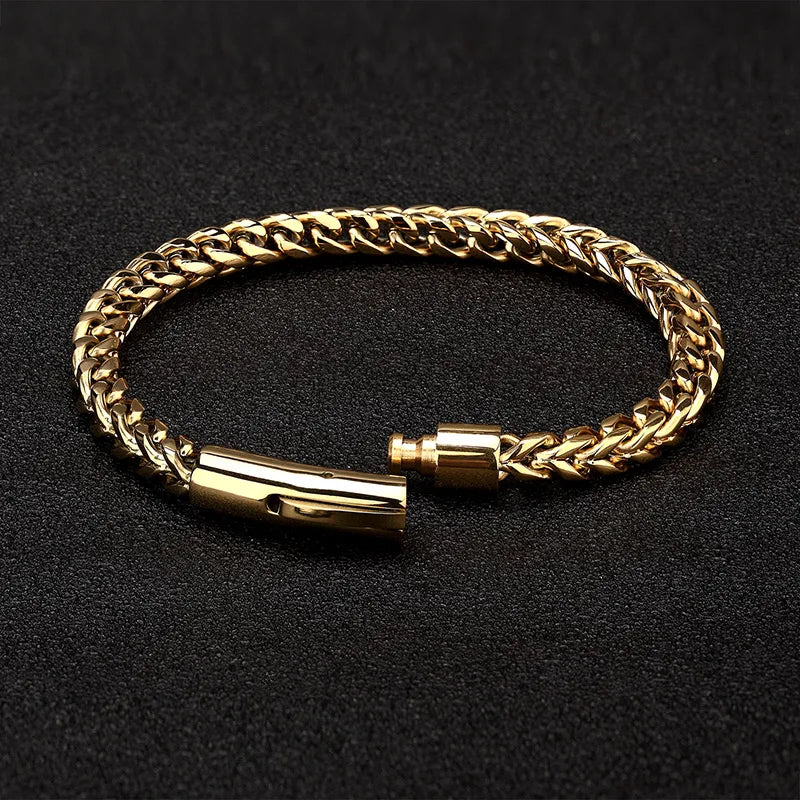 Rugged Cuban Inspired Elegance Bicycle Chain Bracelet