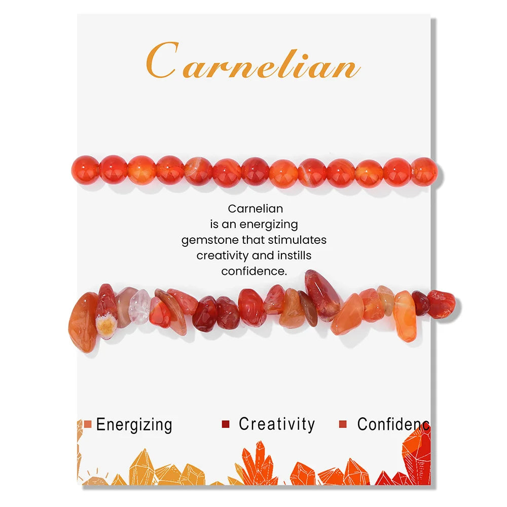 Double Crystal Stone Bracelets With Inspirational Cards