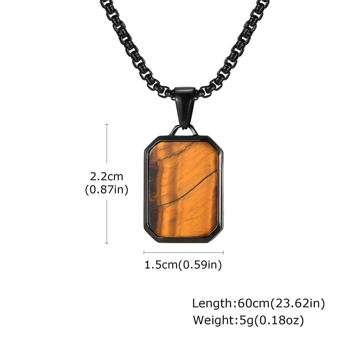 Natural Stone Protection Pendant Square Necklaces