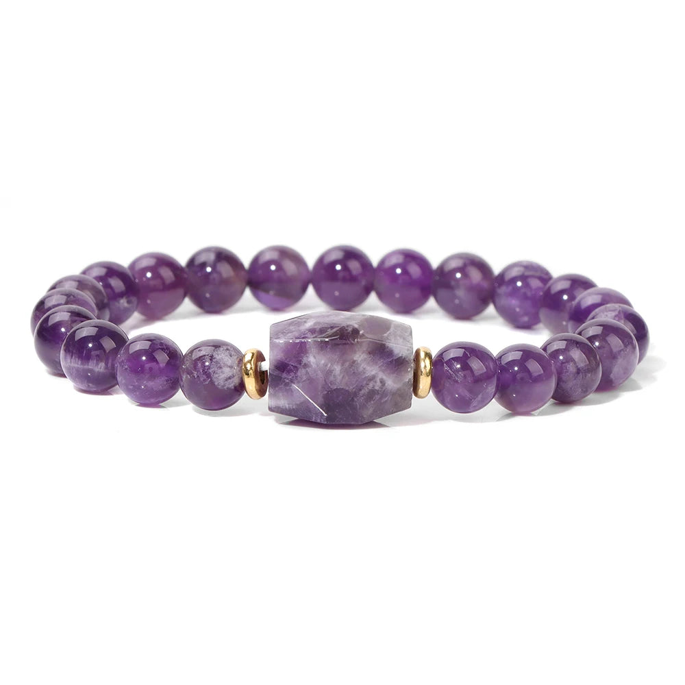 Natural Amethysts Charm Bracelet Series