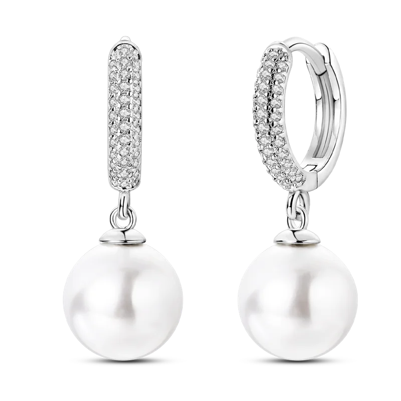 Elegantly Shaped Sparkling Pave Earrings