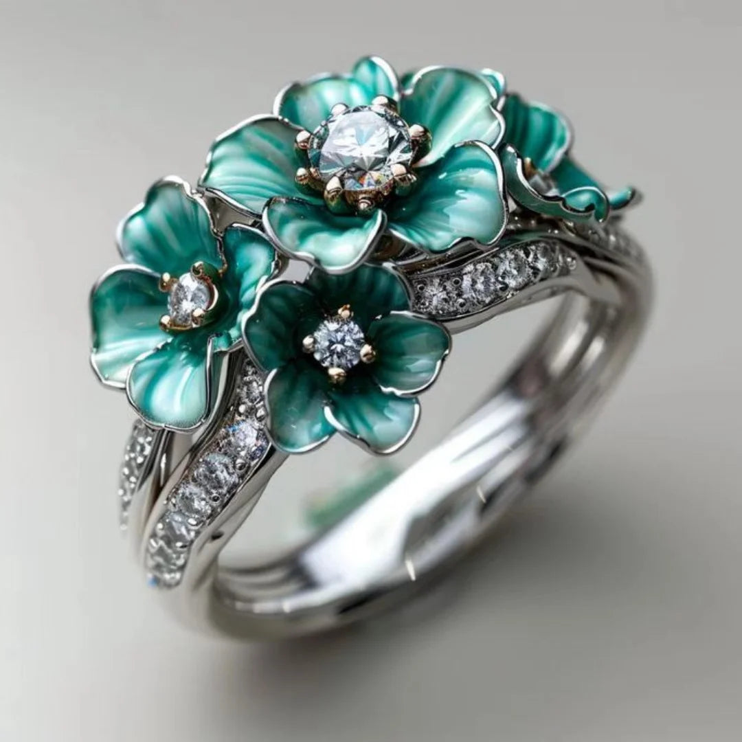 Exquisite Decor Floral Butterfly Pattern Ring