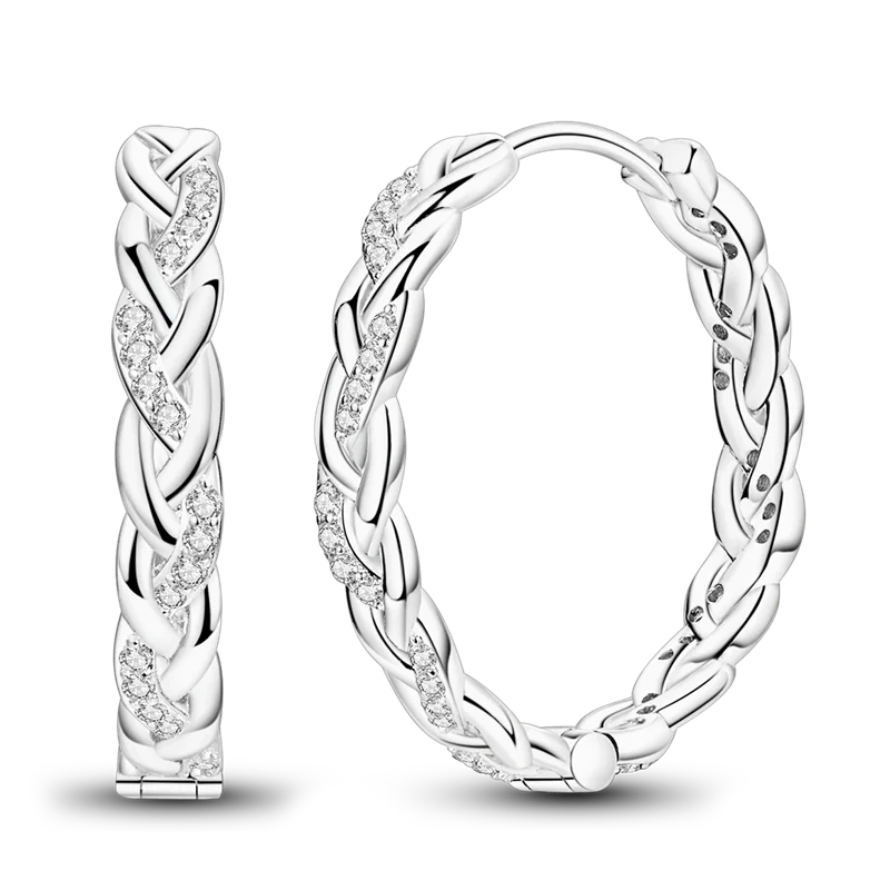 Elegantly Shaped Sparkling Pave Earrings