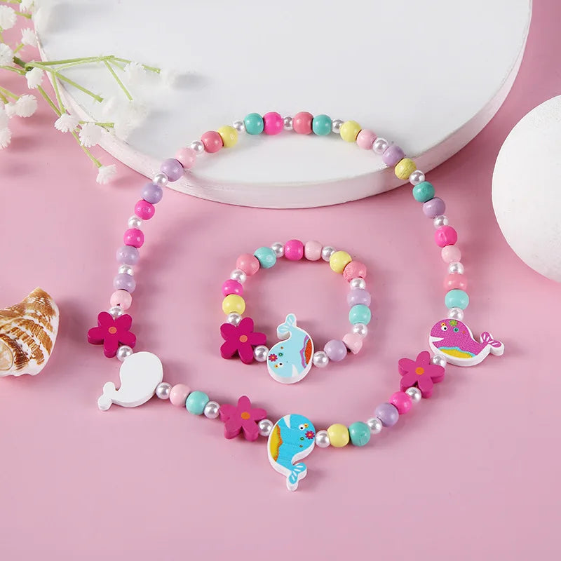 Cute Cartoon Pattern Necklace Bracelet Sets