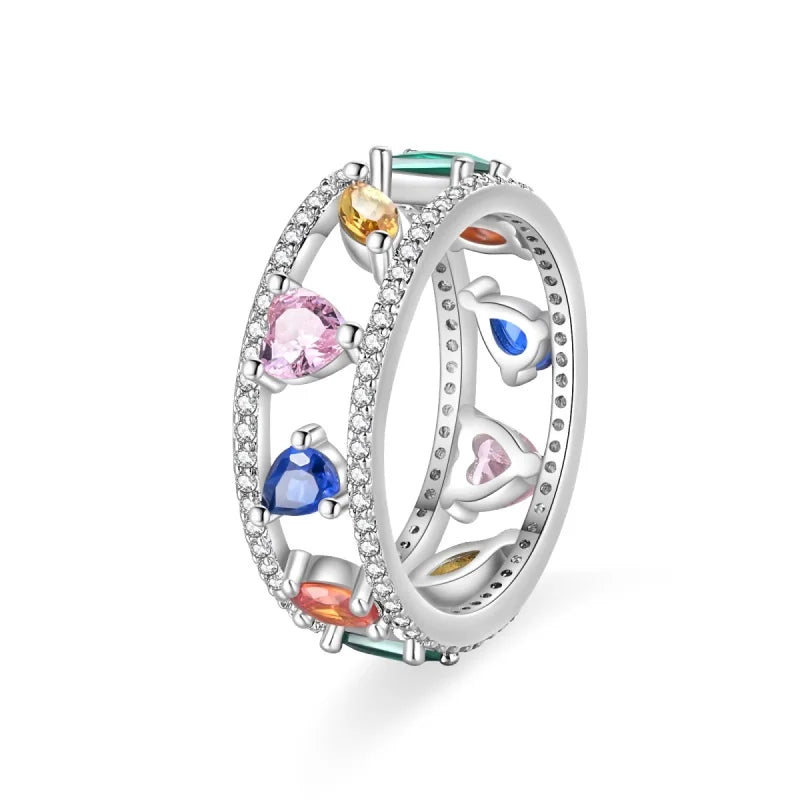 Floral Heart-Shaped Crown Rings