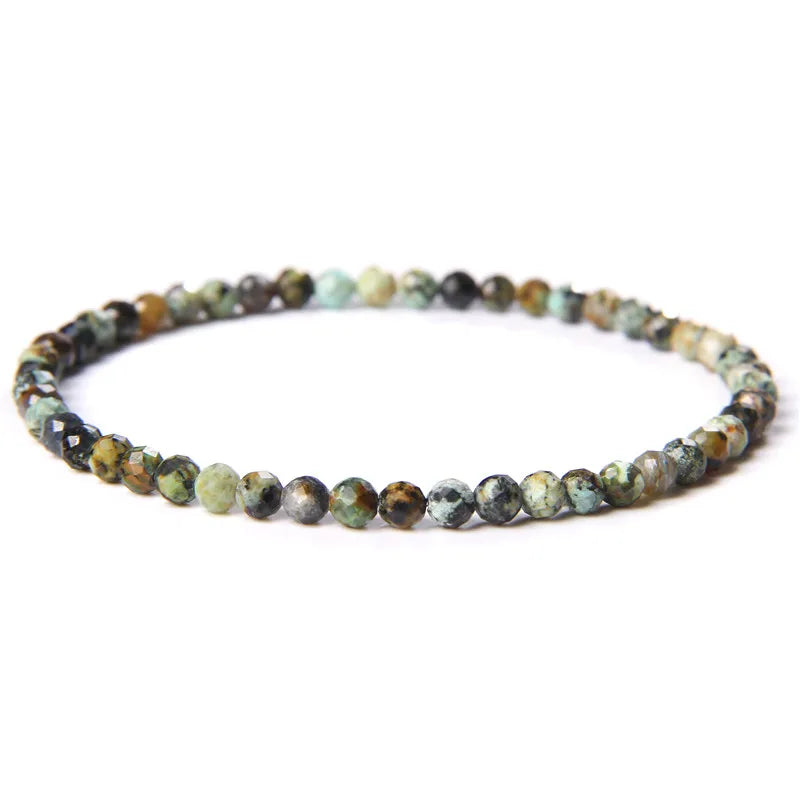 Colorful Faceted Natural Gem Stone Bead Bracelet