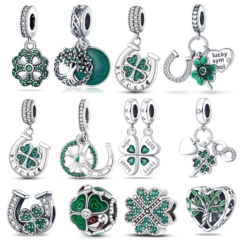 Genuine Silver Four-Leaf Clover Charm Series