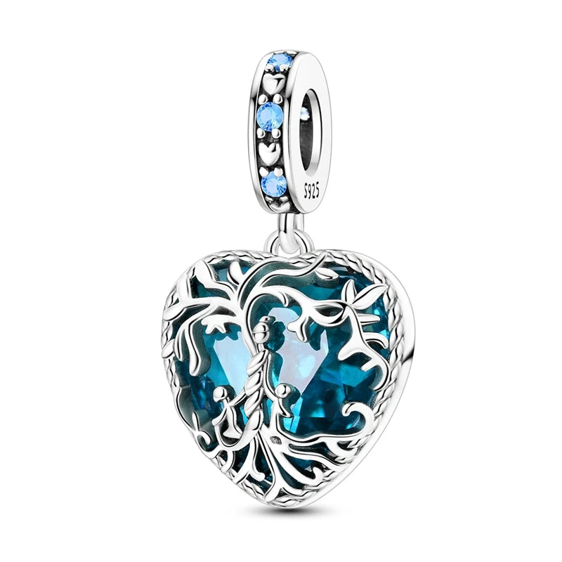 Empress Blue Platinum Pendant Charms Beads