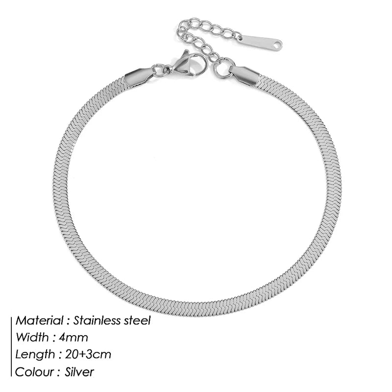 Stainless Steel Gold & Silver Array Anklets