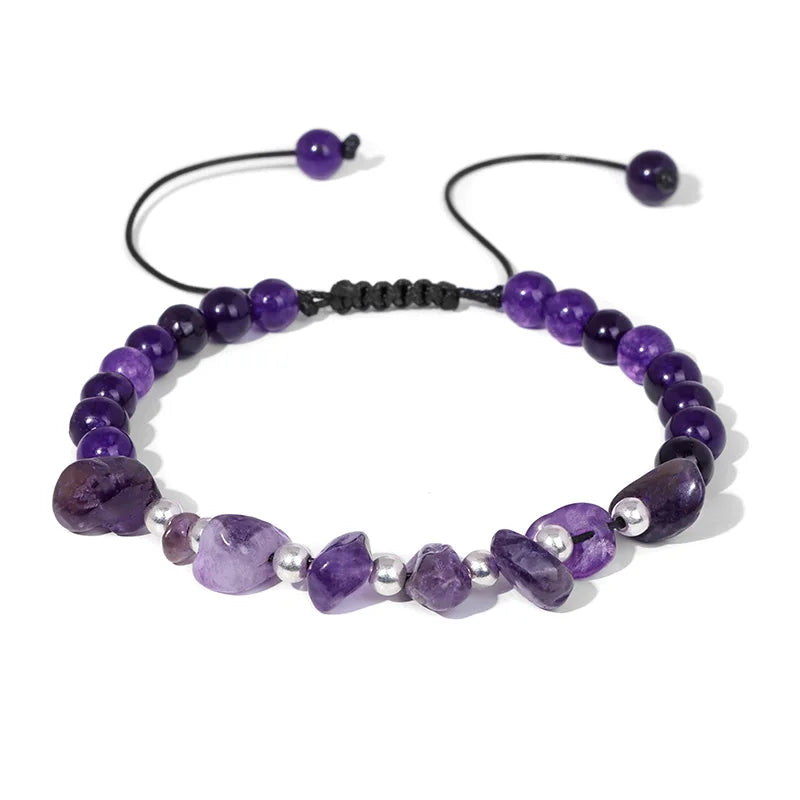 Natural Amethysts Charm Bracelet Series