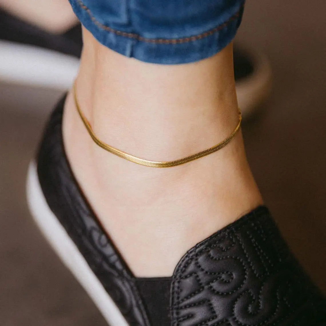 Stainless Steel Gold & Silver Array Anklets