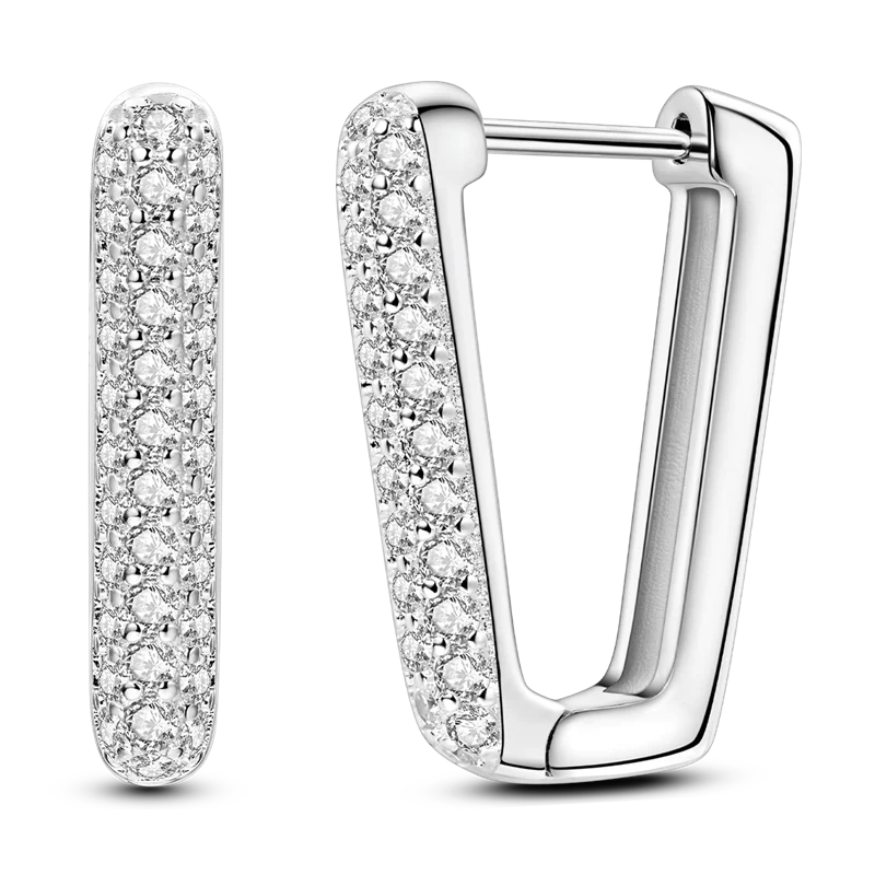 Elegantly Shaped Sparkling Pave Earrings