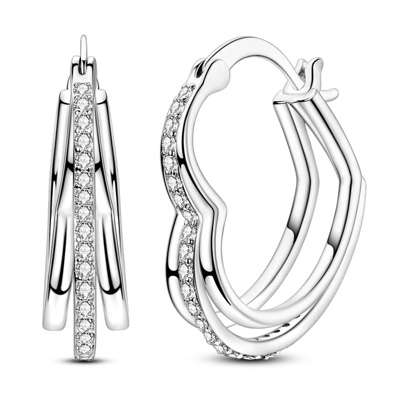 Elegantly Shaped Sparkling Pave Earrings