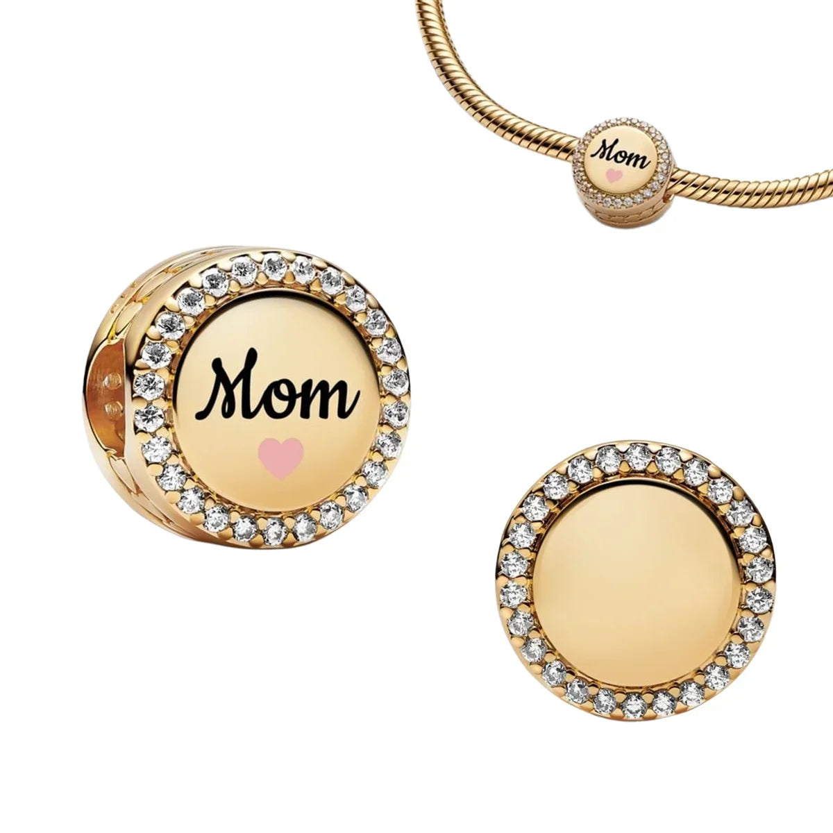 Glittering Gold Mixed Sparkling Charm Pendants