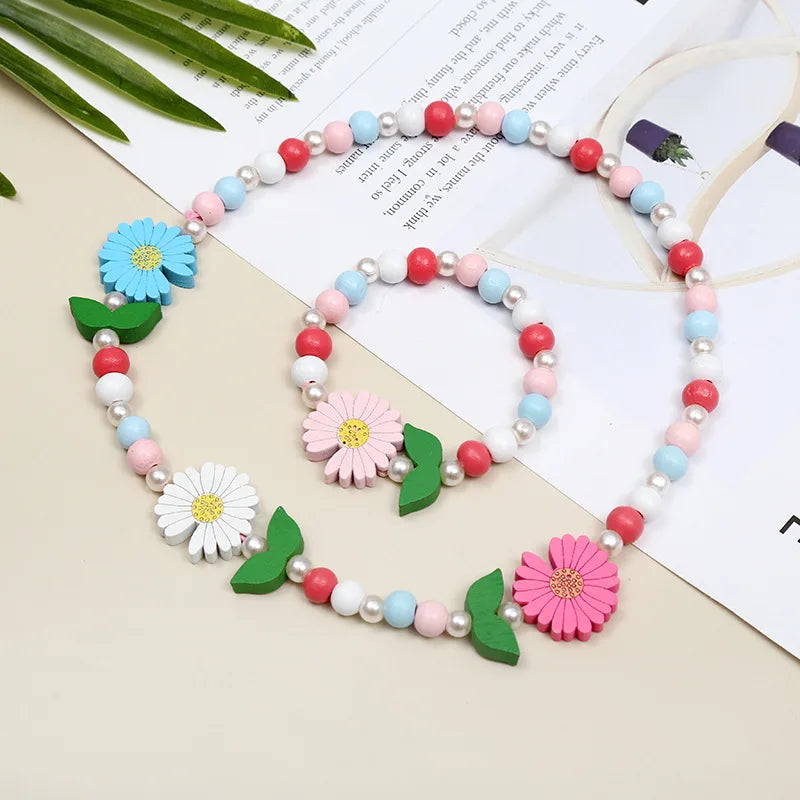 Cute Cartoon Pattern Necklace Bracelet Sets
