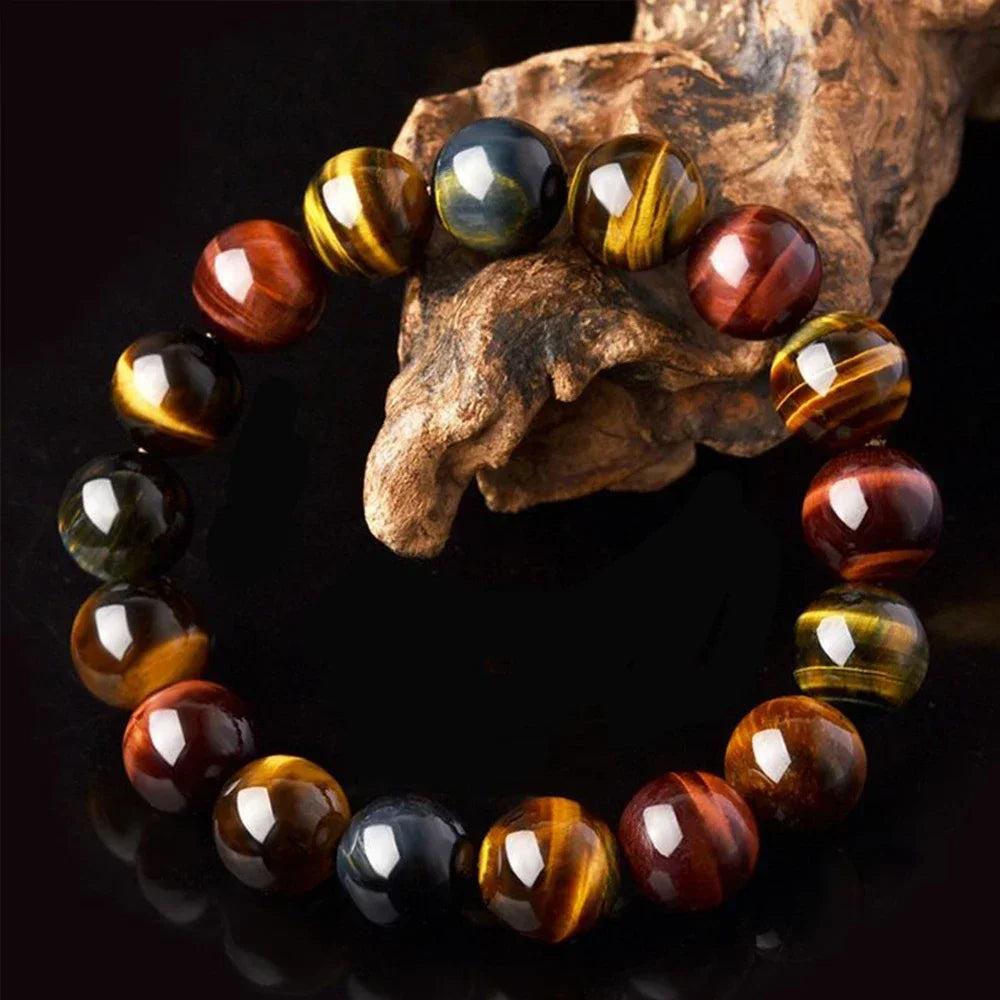 Cunning Colored Tiger Eye Natural Stone Bracelet