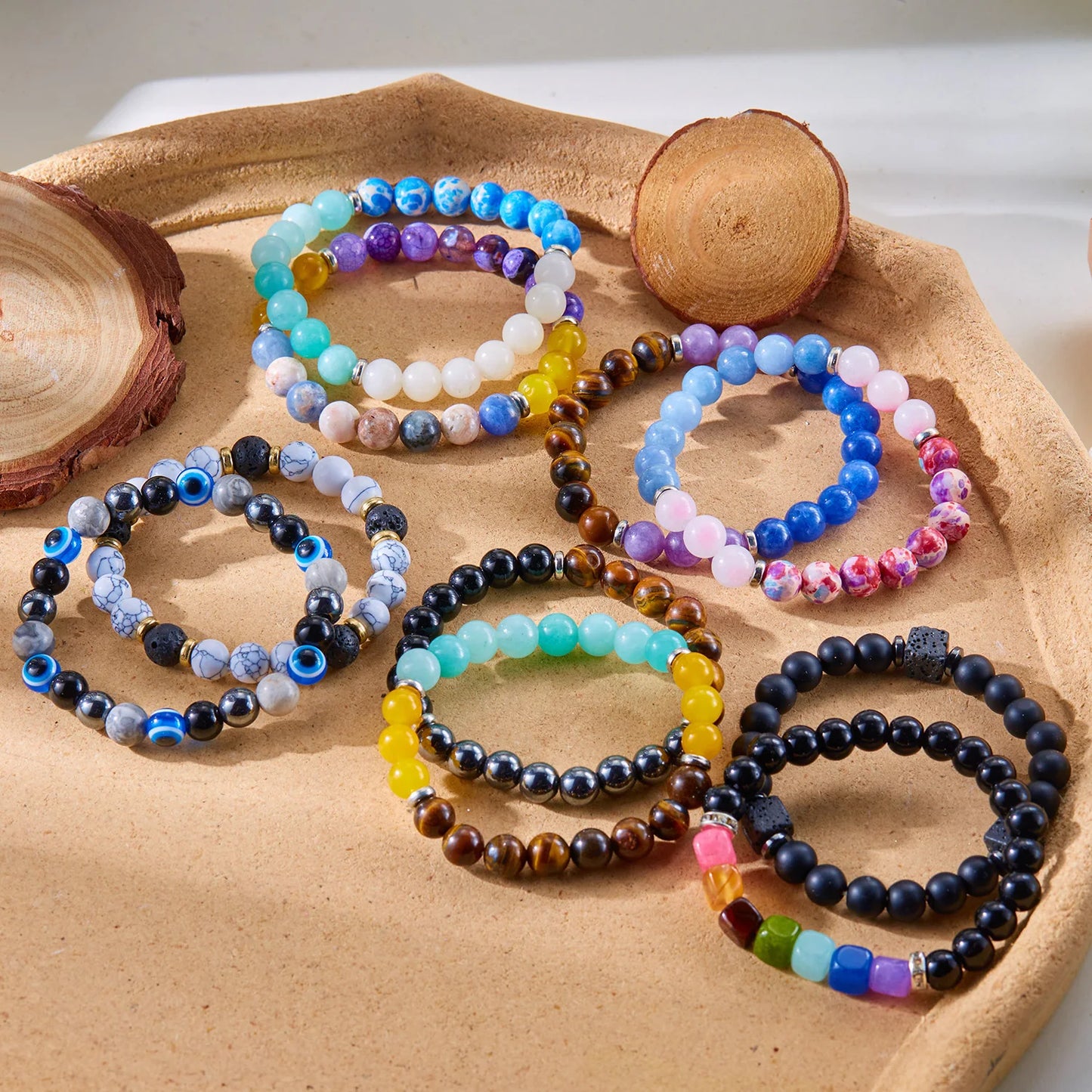 Natural Stone Symbolic Bracelets 7 Chakra Bracelet