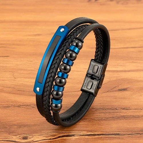 Magnetic Snap Charm Leather Bracelets