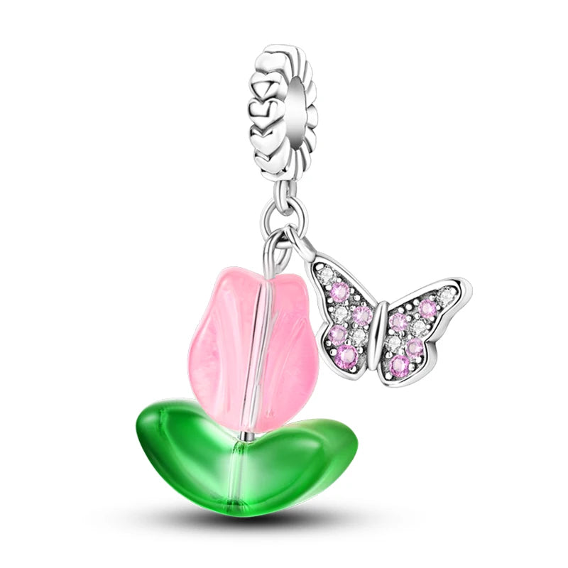 Romantic Bouquet Flower Love Language Theme Charms