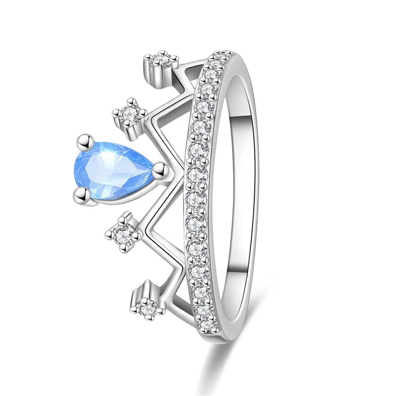 Floral Heart-Shaped Crown Rings