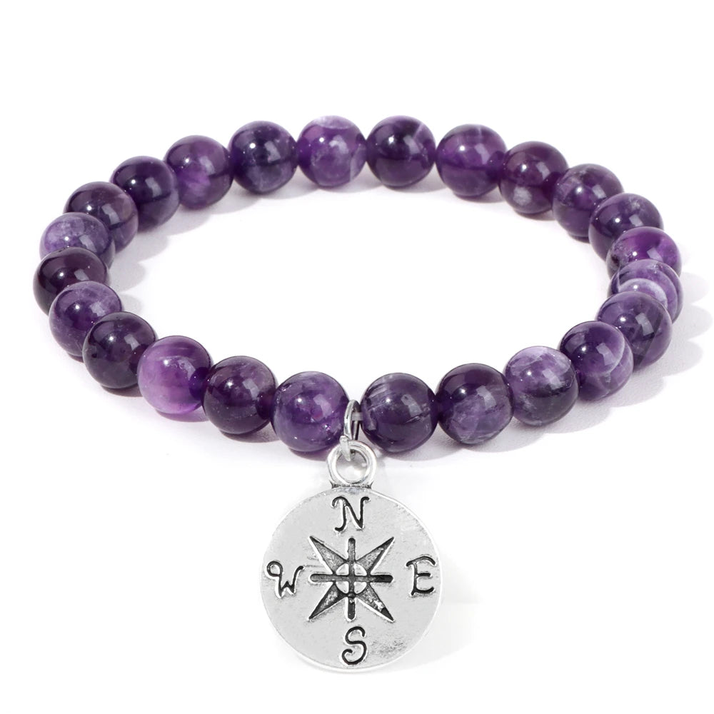 Natural Amethysts Charm Bracelet Series
