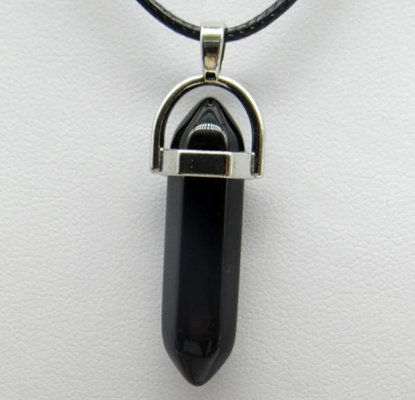 Natural Stone Crystal Hexagonal Pendant Necklace