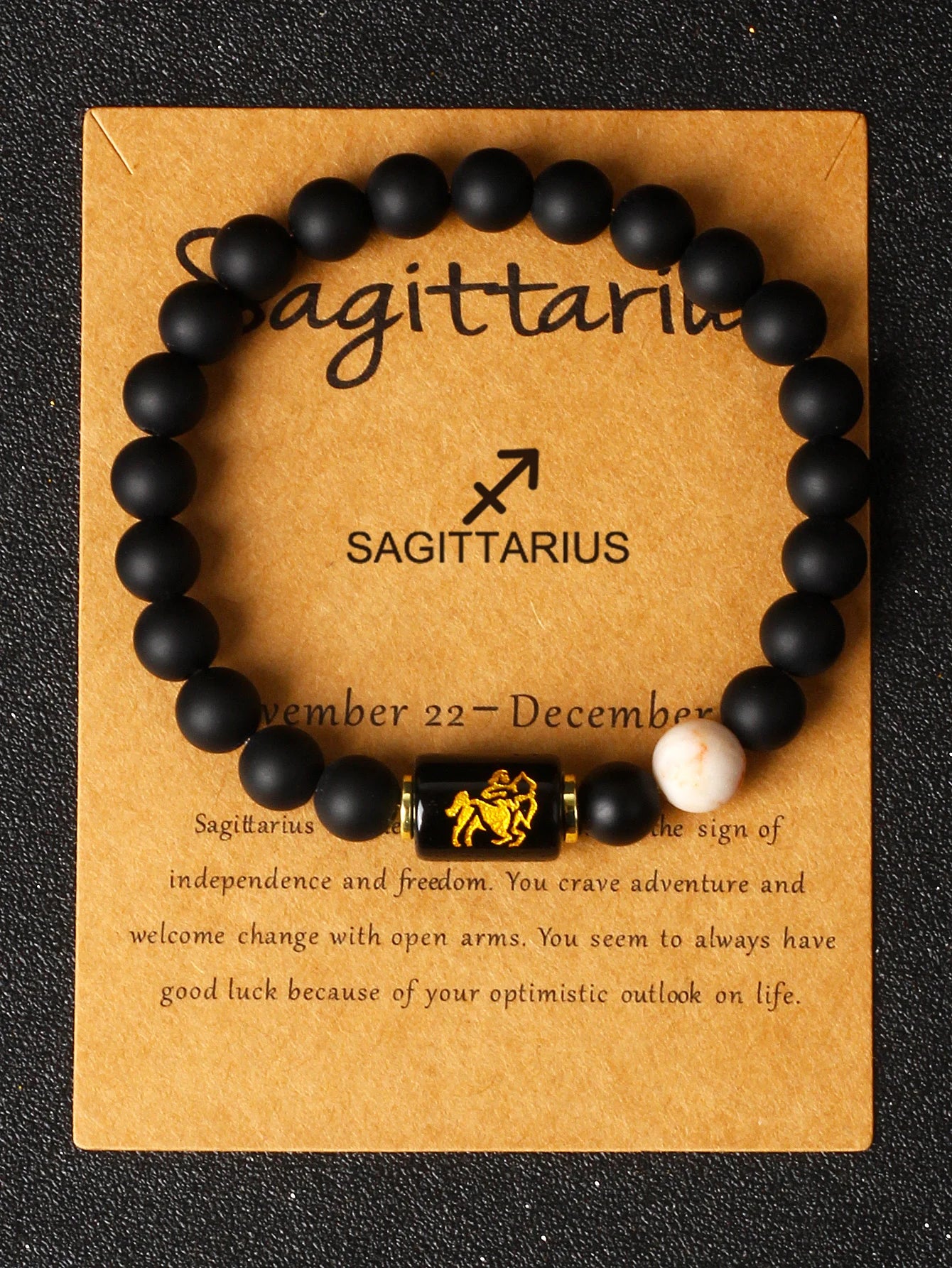 Midnight Moon Natural Stone Beads 12 Zodiac Sign Constellation Bracelet