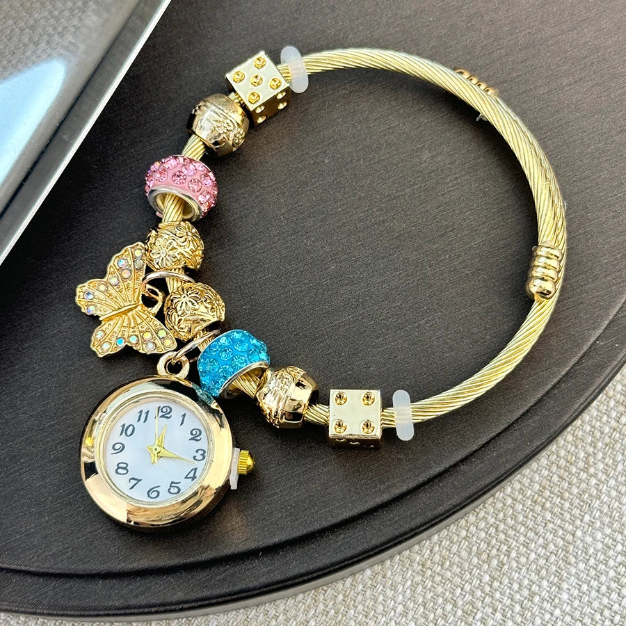 Cross Border Gold Charmed Bracelet Watch