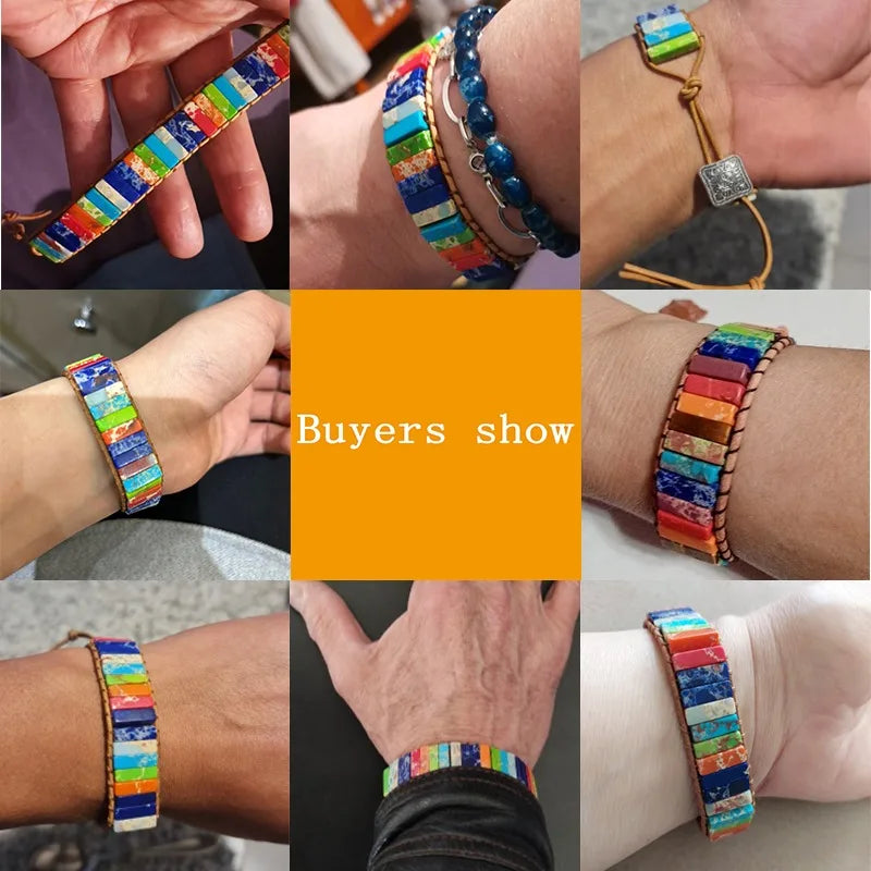 Natural Gem Stone Gypsy Bracelet