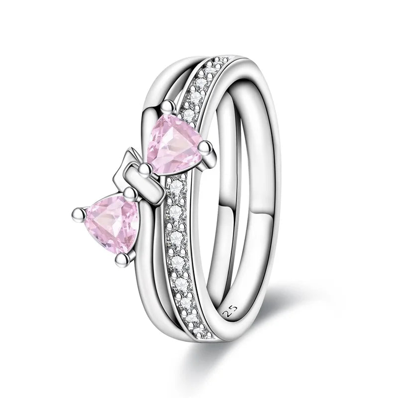 Floral Heart-Shaped Crown Rings